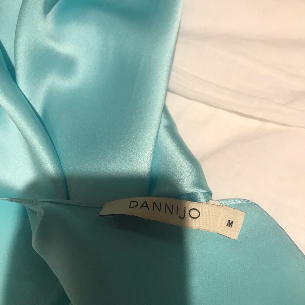 Dannijo aqua blue silk slip maxi dress m nwot - Picture 5 of 5